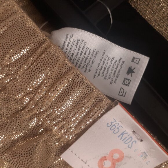 365 Kids Garanimals Girls Shimmer Leggings 2-Pack Gold, Black Elastic Waistband - Picture 7 of 11